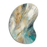 Golden Hour In Turquoise Waves IV - Asymmetric Metal Wall Art