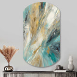 Golden Hour In Turquoise Waves IV - Asymmetric Metal Wall Art