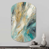 Golden Hour In Turquoise Waves IV - Asymmetric Metal Wall Art