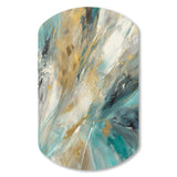 Golden Hour In Turquoise Waves IV - Asymmetric Metal Wall Art