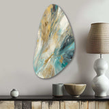 Golden Hour In Turquoise Waves IV - Asymmetric Metal Wall Art