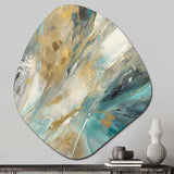 Golden Hour In Turquoise Waves IV - Asymmetric Metal Wall Art