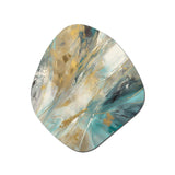 Golden Hour In Turquoise Waves IV - Asymmetric Metal Wall Art