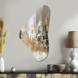 Modern Golden Abstract - Asymmetric Metal Wall Art