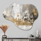 Modern Golden Abstract - Asymmetric Metal Wall Art