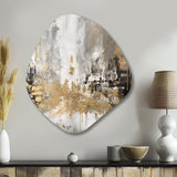 Modern Golden Abstract - Asymmetric Metal Wall Art