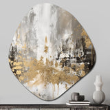 Modern Golden Abstract - Asymmetric Metal Wall Art