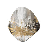 Modern Golden Abstract - Asymmetric Metal Wall Art