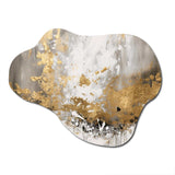 Gold and White Abstract - Asymmetric Metal Wall Art