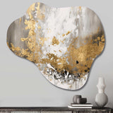 Gold and White Abstract - Asymmetric Metal Wall Art