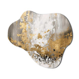 Gold and White Abstract - Asymmetric Metal Wall Art