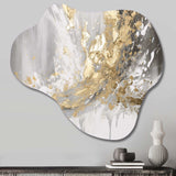 Gold and White Colliding Abstract - Asymmetric Metal Wall Art