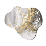 Gold and White Colliding Abstract - Asymmetric Metal Wall Art