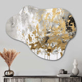 White and Gold Modern Abstract - Asymmetric Metal Wall Art