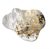 White and Gold Modern Abstract - Asymmetric Metal Wall Art