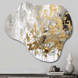 White and Gold Modern Abstract - Asymmetric Metal Wall Art