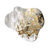 White and Gold Modern Abstract - Asymmetric Metal Wall Art