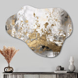 Modern White and Gold Abstract - Asymmetric Metal Wall Art