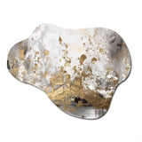 Modern White and Gold Abstract - Asymmetric Metal Wall Art