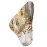 Modern Golden Drip - Asymmetric Metal Wall Art