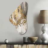 Modern Golden Drip - Asymmetric Metal Wall Art