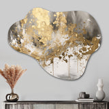 Modern Golden Drip - Asymmetric Metal Wall Art