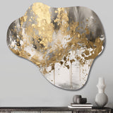 Modern Golden Drip - Asymmetric Metal Wall Art