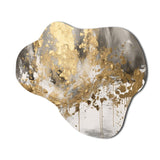 Modern Golden Drip - Asymmetric Metal Wall Art