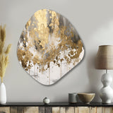 Modern Golden Drip - Asymmetric Metal Wall Art