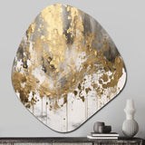 Modern Golden Drip - Asymmetric Metal Wall Art