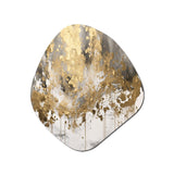 Modern Golden Drip - Asymmetric Metal Wall Art