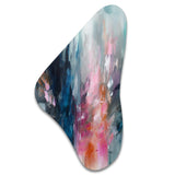 Blue and Pink Explosion Abstract - Asymmetric Metal Wall Art