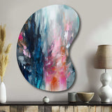 Blue and Pink Explosion Abstract - Asymmetric Metal Wall Art