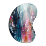 Blue and Pink Explosion Abstract - Asymmetric Metal Wall Art