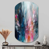 Blue and Pink Explosion Abstract - Asymmetric Metal Wall Art