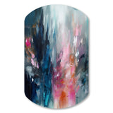 Blue and Pink Explosion Abstract - Asymmetric Metal Wall Art