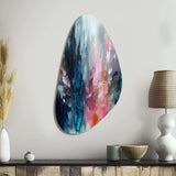 Blue and Pink Explosion Abstract - Asymmetric Metal Wall Art