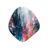 Blue and Pink Explosion Abstract - Asymmetric Metal Wall Art