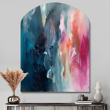 Blue and Pink Spatula Abstract - Asymmetric Metal Wall Art