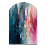 Blue and Pink Spatula Abstract - Asymmetric Metal Wall Art