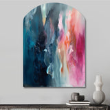 Blue and Pink Spatula Abstract - Asymmetric Metal Wall Art