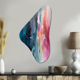 Blue and Pink Spatula Abstract - Asymmetric Metal Wall Art