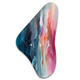 Blue and Pink Spatula Abstract - Asymmetric Metal Wall Art