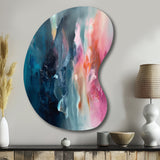 Blue and Pink Spatula Abstract - Asymmetric Metal Wall Art