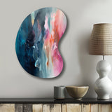 Blue and Pink Spatula Abstract - Asymmetric Metal Wall Art