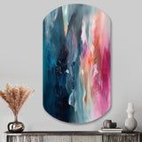 Blue and Pink Spatula Abstract - Asymmetric Metal Wall Art