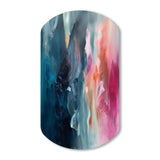 Blue and Pink Spatula Abstract - Asymmetric Metal Wall Art