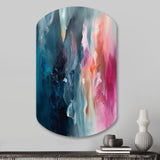 Blue and Pink Spatula Abstract - Asymmetric Metal Wall Art