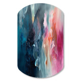 Blue and Pink Spatula Abstract - Asymmetric Metal Wall Art