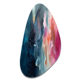 Blue and Pink Spatula Abstract - Asymmetric Metal Wall Art